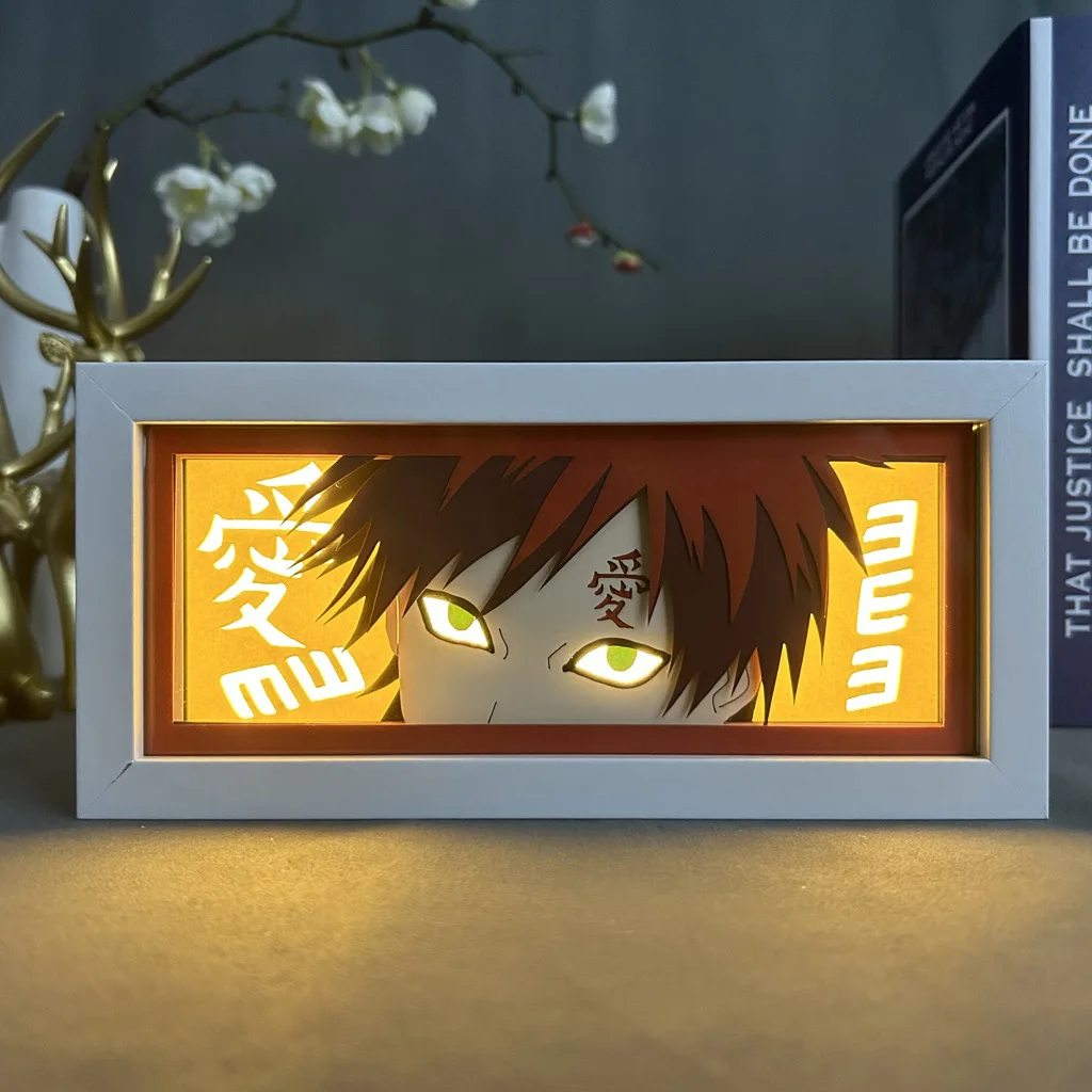Anime Paper Cut LED Light Box Handmade Manga Shadow Lamp Carving Night Light Table Lamp for Room Decor