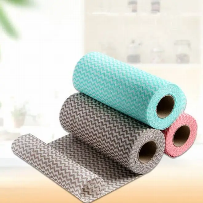 China Custom Spunlace Viscose Roll Dish Rag Cloth Kitchen Cleaning Towels Disposable Nonwoven Dry Wipes Cleaning Cloth
