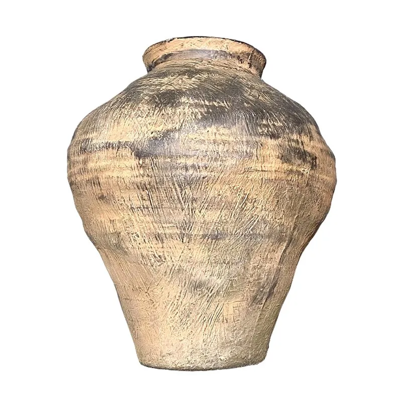 desktop decor vases for flowers,Antique Deco fiberglass Big Clay Pot Planter,Retro Design vases for Hotel/ Home Decor