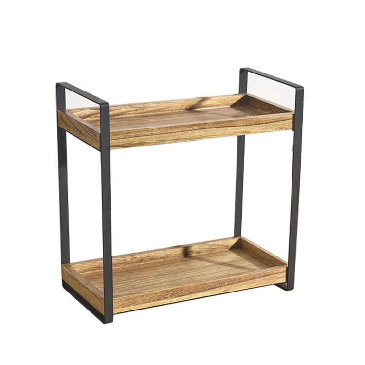 Two layer wooden bathroom shelves directly sold by the factory