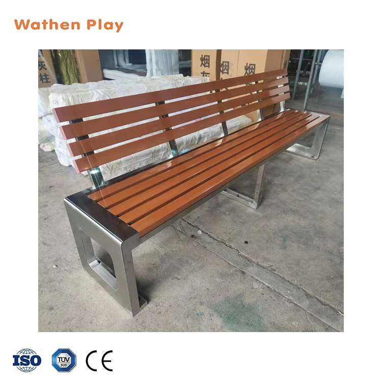 Современные садовые скамейки со спинкой из нержавеющей стали на открытом воздухе скамейки в парке патио