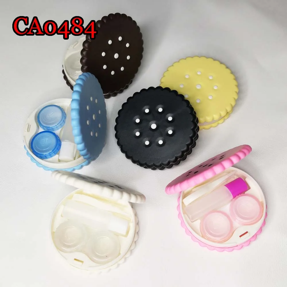High quality contact lens case biscuit seasame cartoon travel box for Lenses CA0484