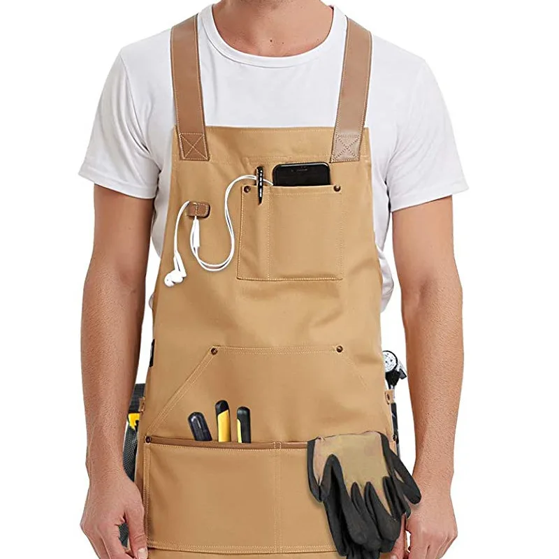 Thick canvas apron carpenter electrician heavy-duty shoulder pad, pressure reducing large pocket tool suit
