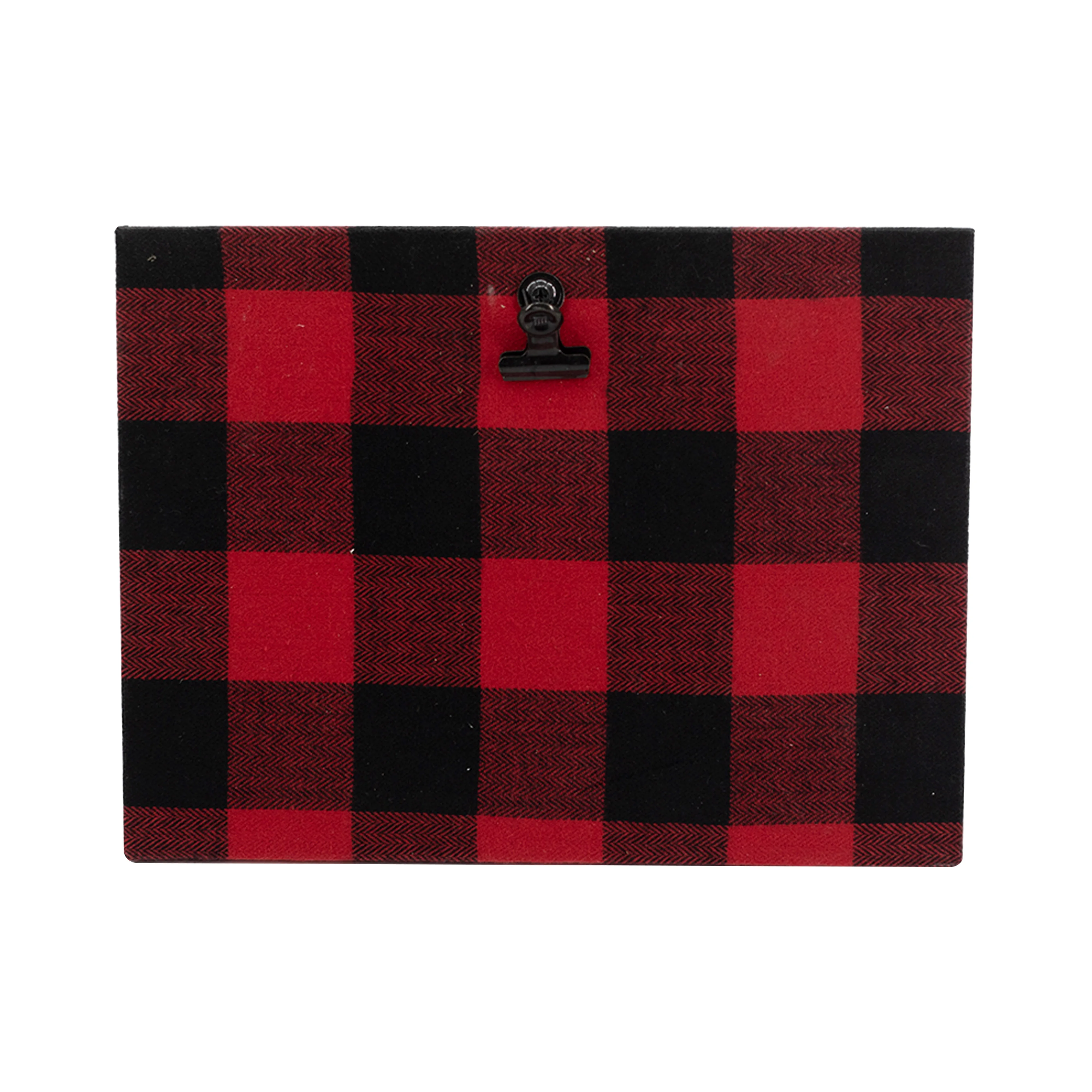 Wholesale Customized Creative 4X6 Black Red Plaid Collage Picture  Photo Frame For Christmas Decoration Supplies