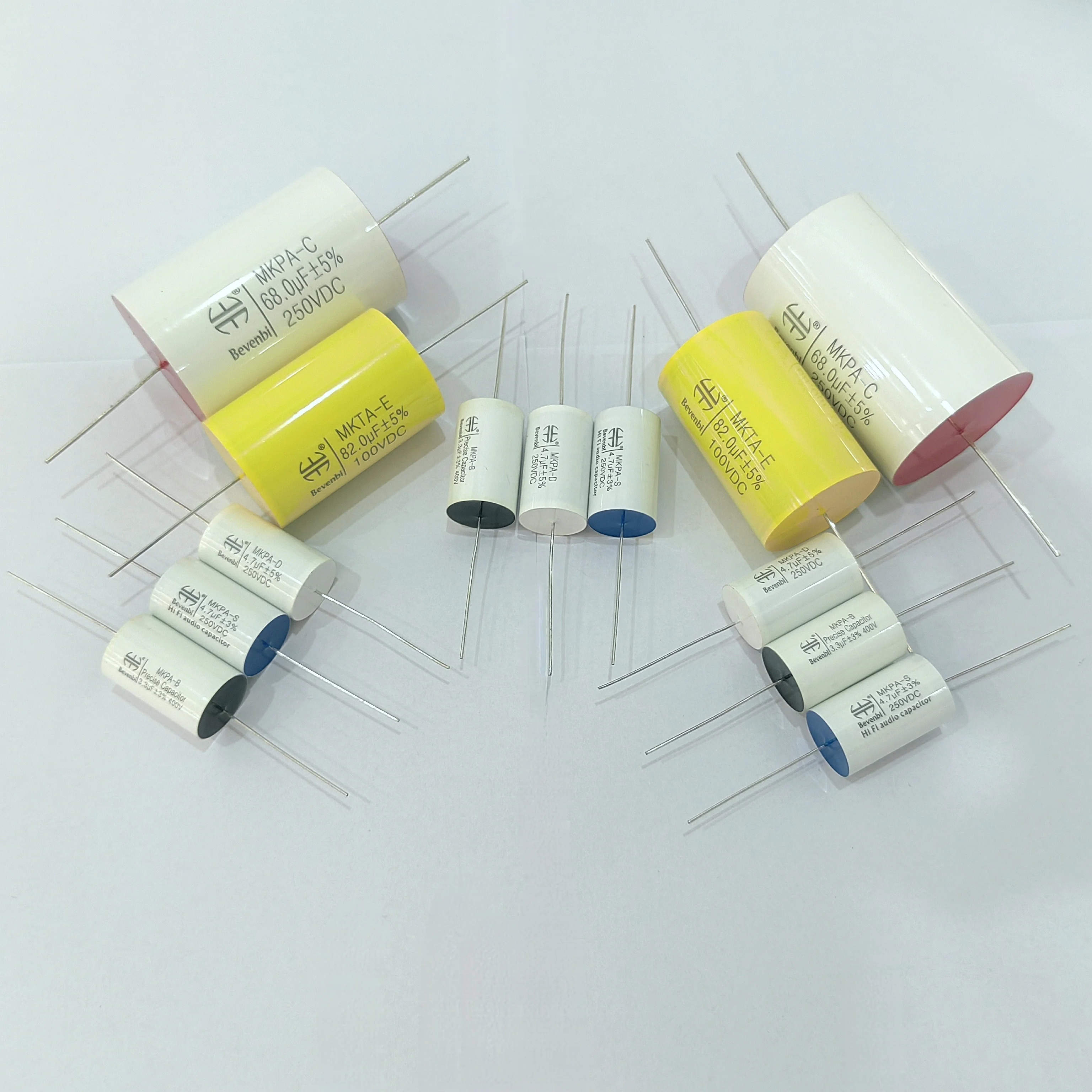 Bevenbi 474k 105K Audio Crossover Capacitor 3.3uf 250v and 6.8uf 250v for Audio Car Amplifier