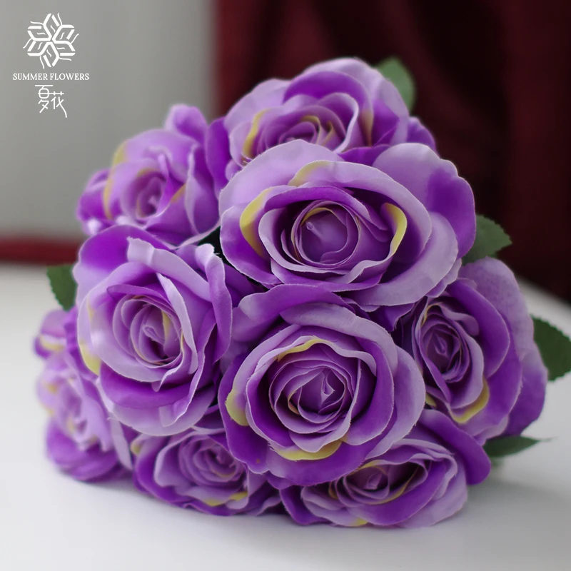 Artificial Rose Bouquet of Roses Decoration Artificial Flower Bouquet Lavender