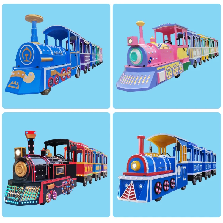 New Type Commercial Locomotive Train Outdoor Playground Kids Train Small Train Ride For Kids