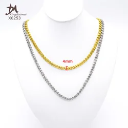 X0253 In Stock Wholesale Jewelry Price Stainless Steel Rope Chain 18K Gold Plated Filled Thin Necklace  Cuban Link Chains