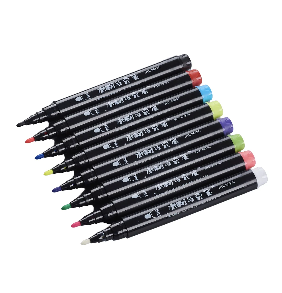 Customizable Fine Tip Liquid Chalk Marker Watercolor Pen Assorted Color erasable non-toxic water-based for Glass or Chalkboard