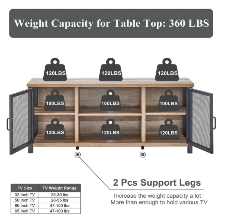 Guangzhou Furniture Factory Cross-border Supply Modern Living Room TV Cabinet Industrial Metal Frame TV Console Table