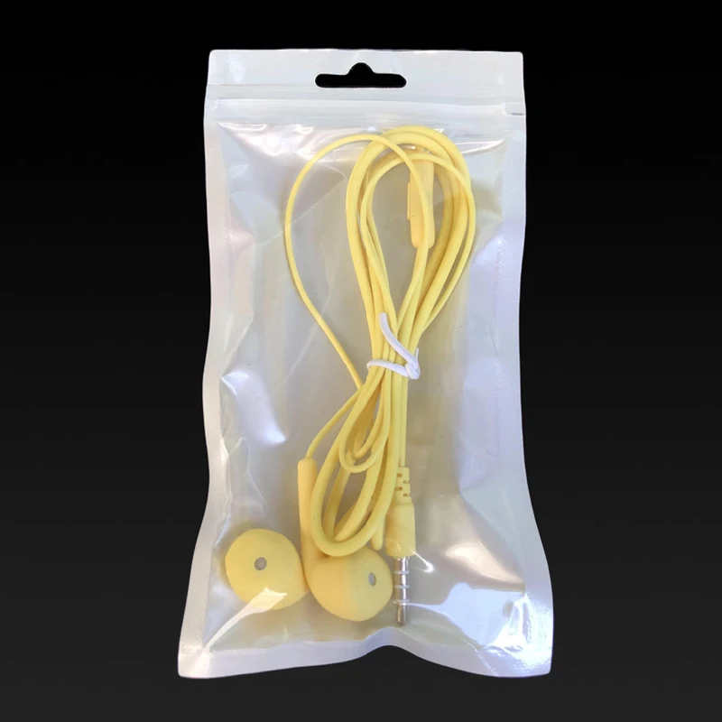 clear plastic zipper pouch pearlescent bag for accessories with hanging hole