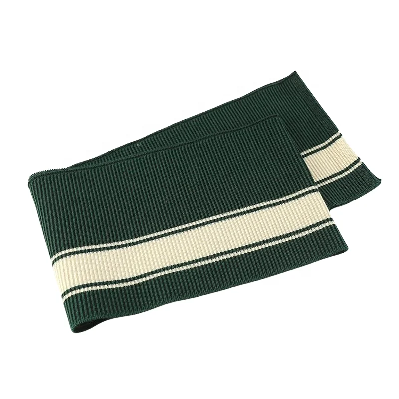Popular high quality polyester  ribbed 2X1 hem fabric ribbed trim knit cuffs and hem neckline for baseball uniforms