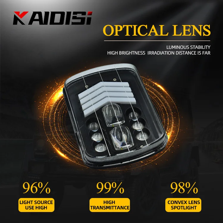 Auto lighting system 7inch 80W Hi/Lo beam daytime running light for ATV truck with yellow turn signal light