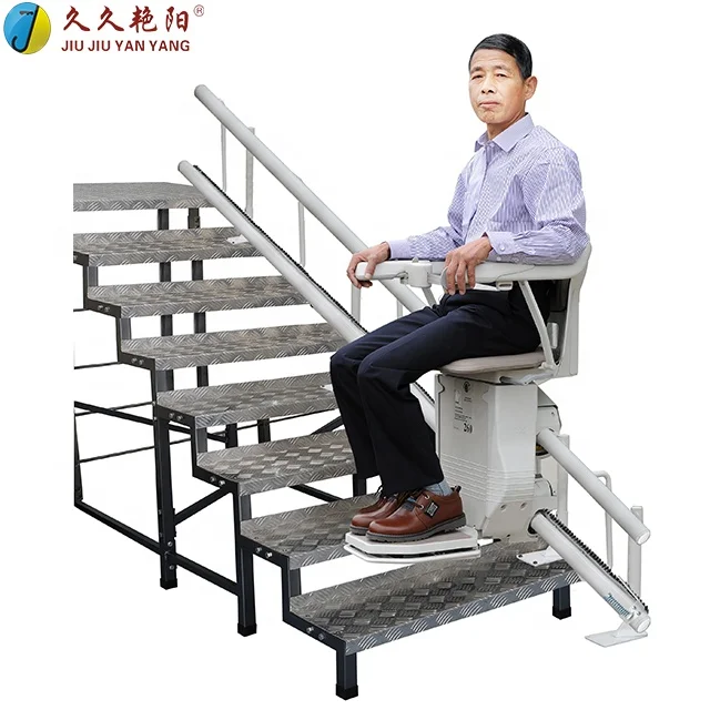 High quality JY-ZT portable materials aluminum straight track handicap stairway China aged person home stairs chair lift