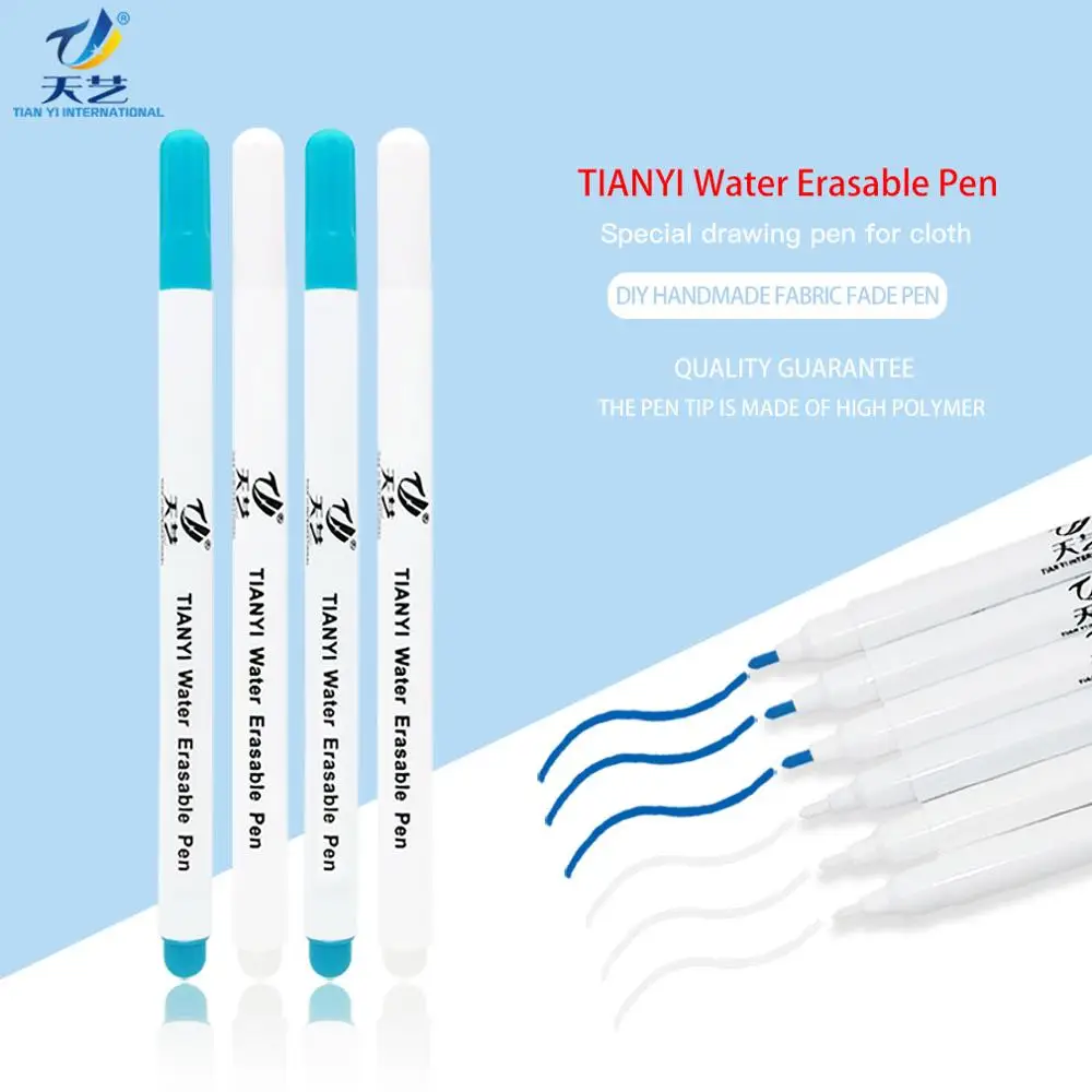 Air Erasable Fabric Marking Pen Disappearing Ink Makring Pen 6 Assorted Colors Fabric Marker Water Soluble Ink Pen for Embroider