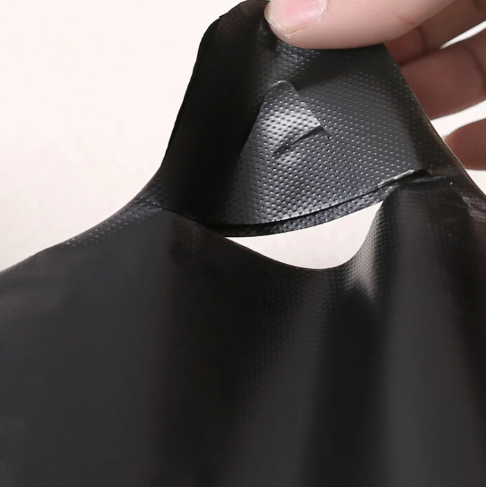 
Custom biodegradable black vest carrier pe plastic packaging bag for grocery 