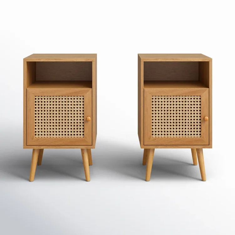 Дешевые однотонные деревянные тумбочки с дверью прикроватная мебель для спальни оптовая цена Современная тумбочка