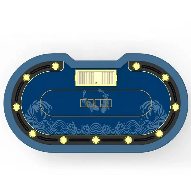 YH 260cm Casino Standard Customized Logo Texas Poker Table With Golden Chips Tray and Water Cups