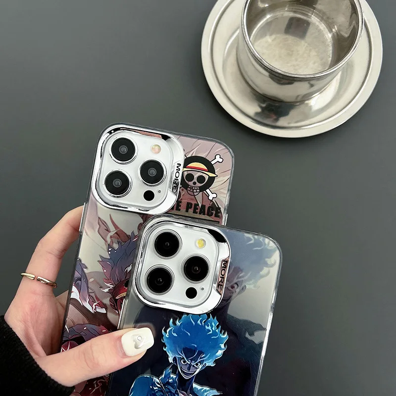 Cartoon Anime One Pieces Luffy Zoro Phone Cases for iPhone XR 11 12 13 14 15 16 Pro MAX Plus IMD Shockproof Mobile Phone Covers