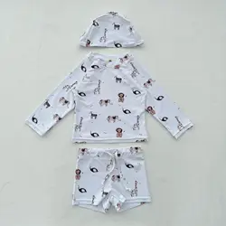 Europe Little Boys And Girls Swimwear Korean Style Little Kids Beach Swimsuits With Sun Protection