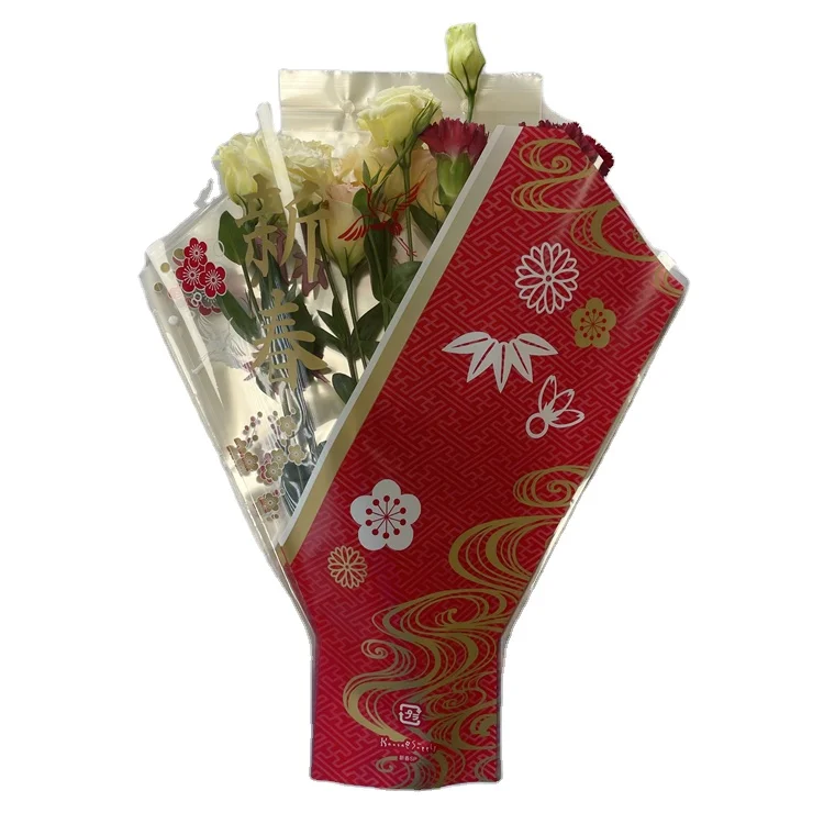 2021 promotion exquisite flower bouquet bag plastic waterproof flower packaging bag
