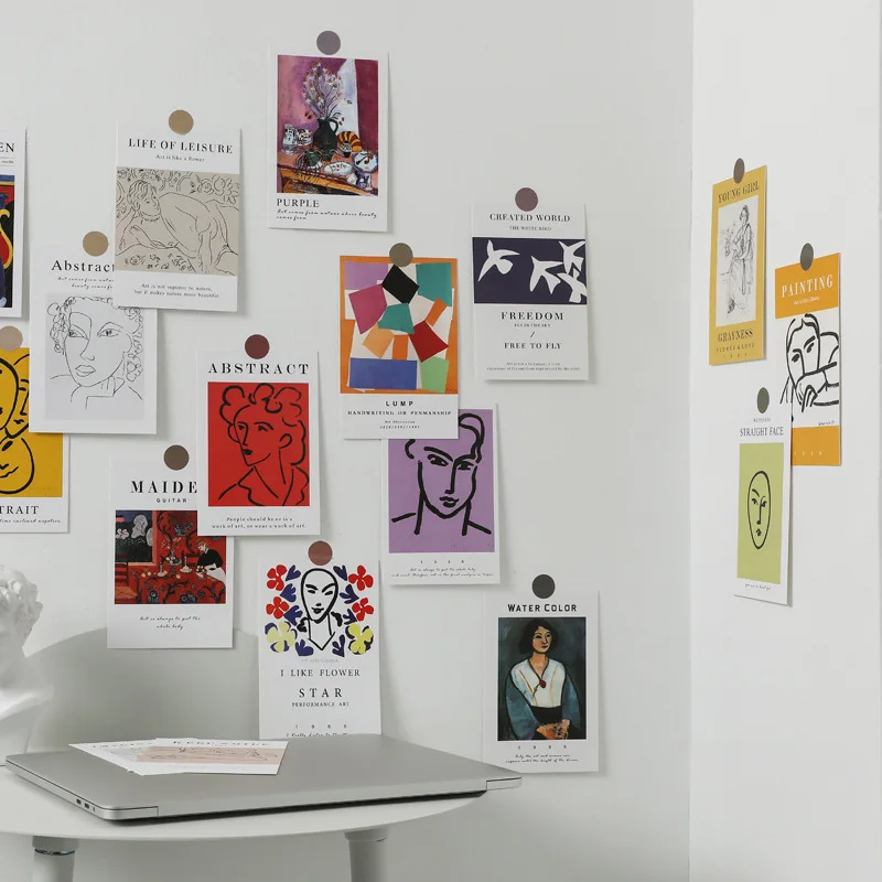 Famous Painting Watercolor Decorative Cards Nordic Photo Frames Painting Wall Stickers Postcards