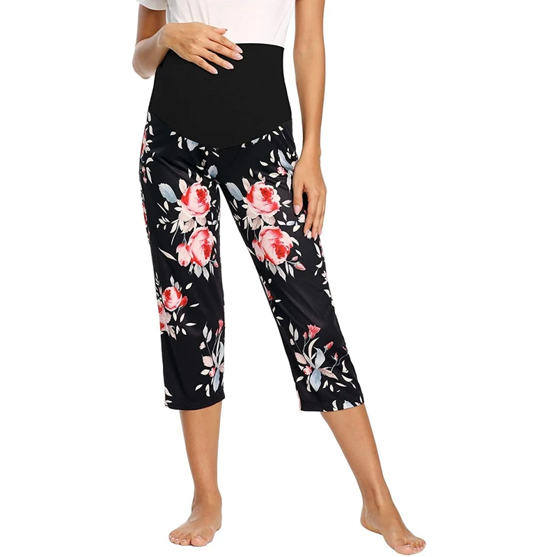  High waist slim ladies maternity dress leggings cropped