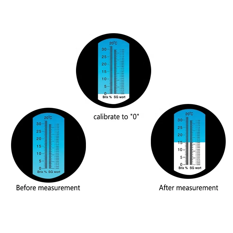 Beer Wort Refractometer Dual Scale 0-32% Brix 1.000-1.120 Specific Gravity Meter Wine Sugar Brewing Fruit Refractometer