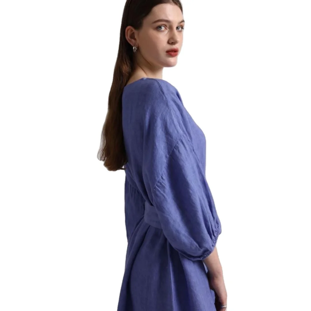New Product Explosion Women Summer Dresses 2024 Scoop Neck Flowy Maxi linen Dress Solid Loose Long Maxi Dress