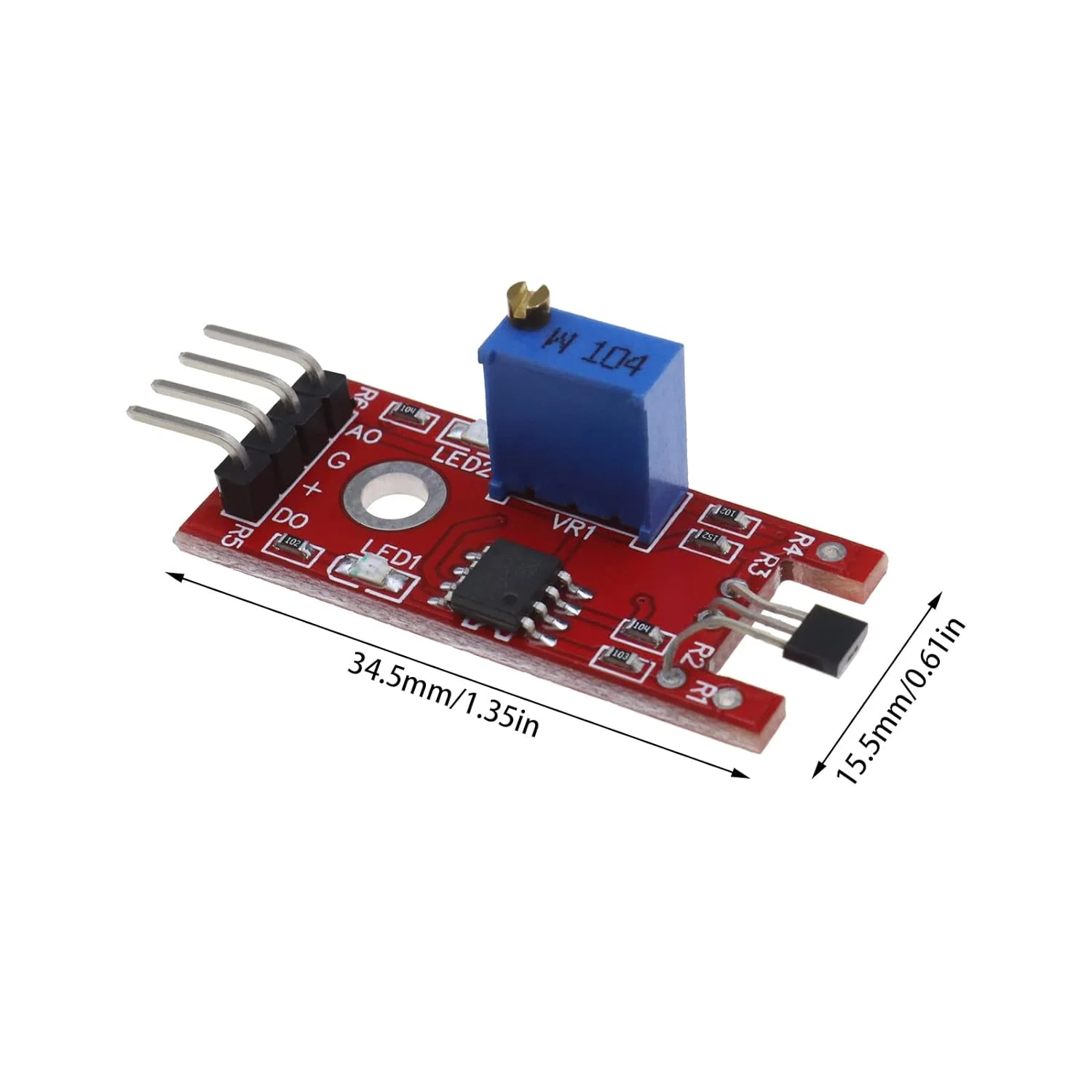 Aismartlink  KY-024 Linear Magnetic Hall Effect Sensor Module Compatible Compatible with Raspberry Pi ESP8266 Microcontrollers