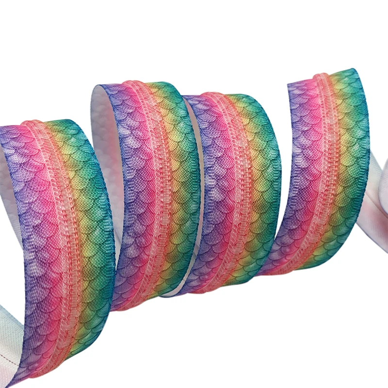 High quality nylon printed zipper teeth long chain roll tape zipper coil bag #5 zipper tape for handbags