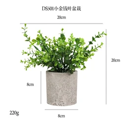 Amazon Hot Sale Mini Potted Craft Eucalyptus Green Plants Plastic Rosemary for Home Decoration Artificial Plant Flowers Faux