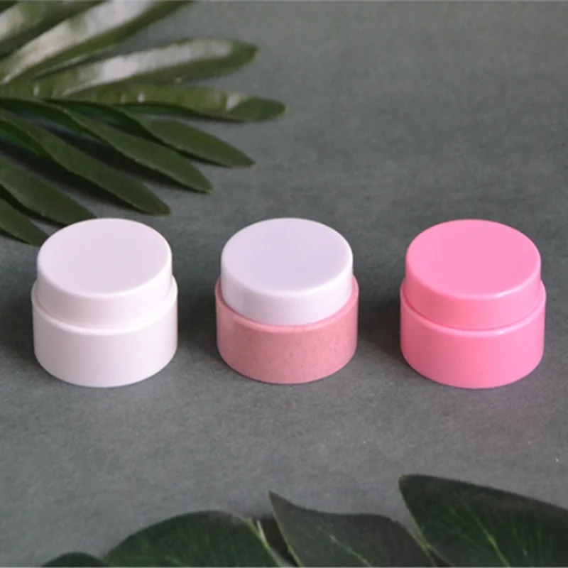 Customized Recyclable PLA Biodegradable Wheat Straw Cosmetic Packaging Container Jar For Cream With Logo