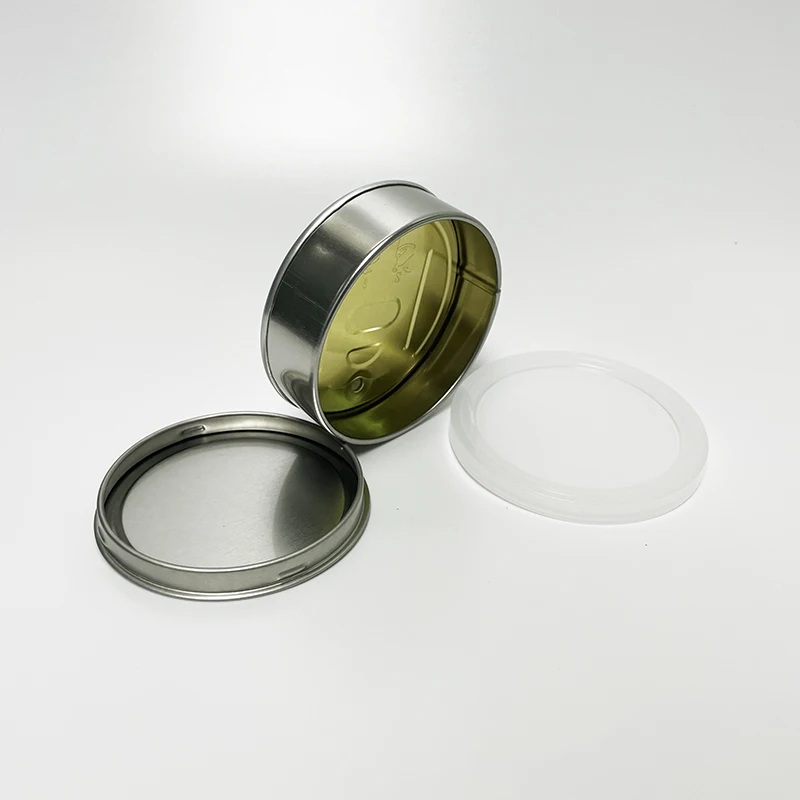 100ml self seal tin can ring pull hand press seal metal tuna pressitin can 3.5g smell proof container Customized stickers