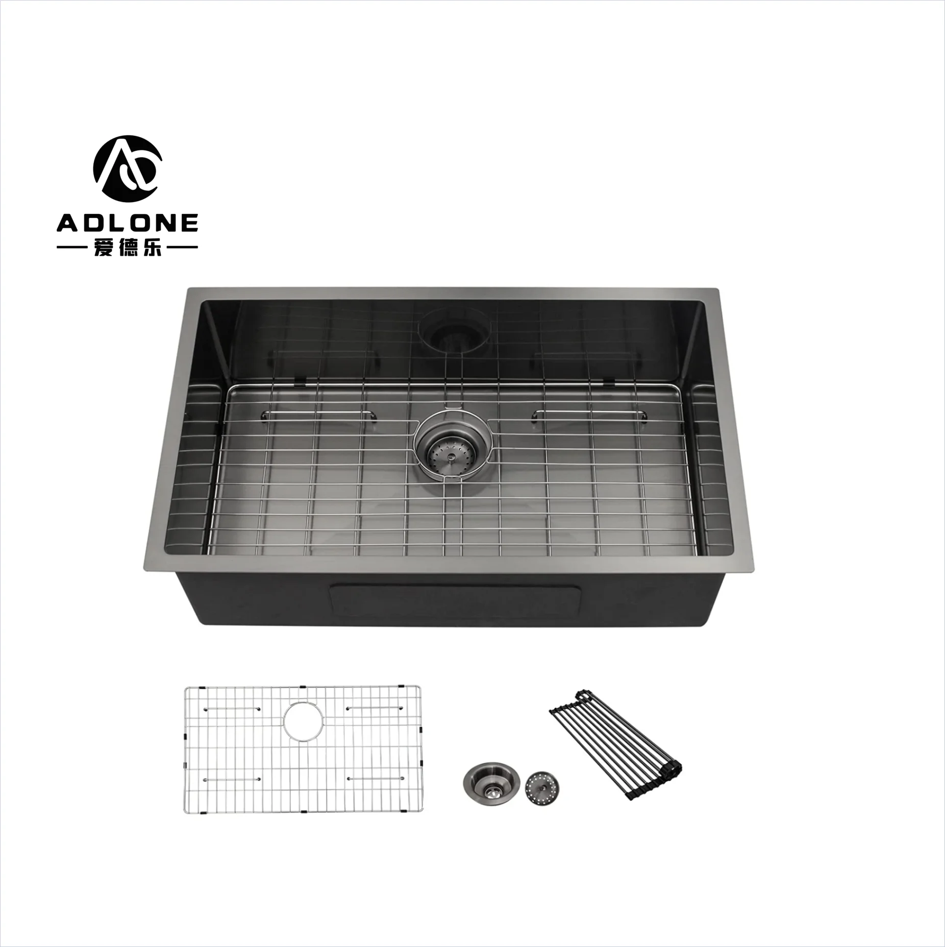 Adlone black finish sink Style Surface nano mount  27*17 pvd plating Sink Black kitchen sink