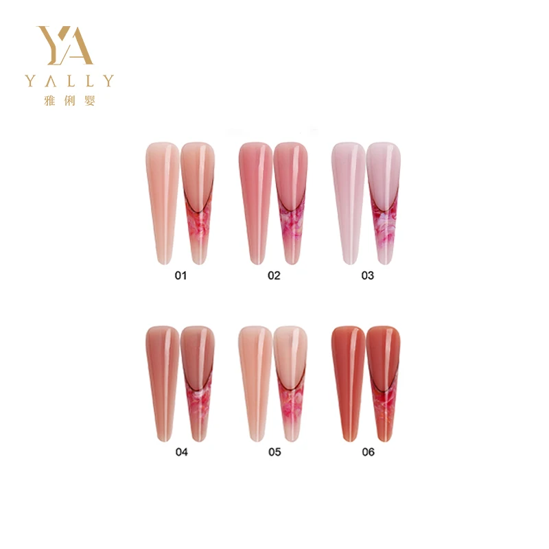 Natural Free hema Nude Pink Color Resin Odorless UV Acrylic Poly Extension Gel Soak off  Free TPO Extension Nail Poly Gel