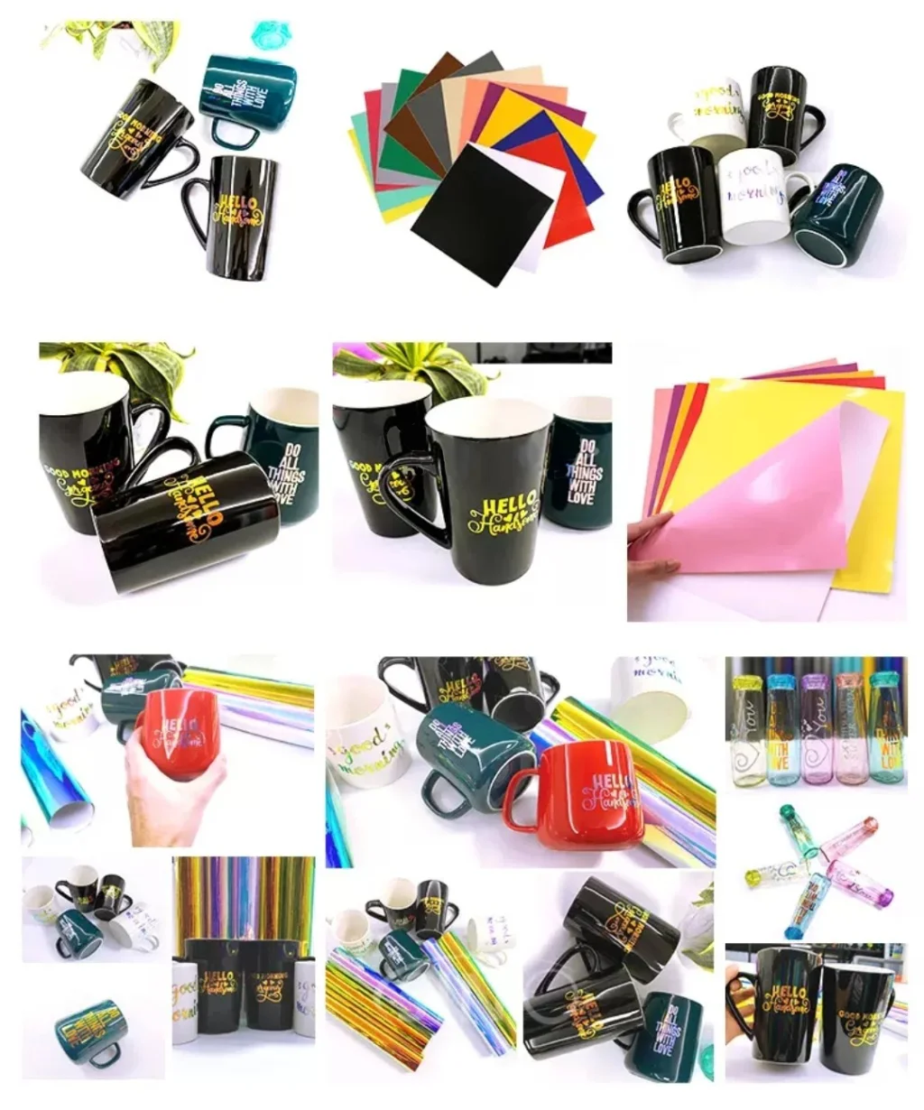 Wholesale Price Colored Die Cut Logo Sticker Cutting Vinyl Glossy Colorful Sticker Rolls Self Adhesive Color Cutting Stickers