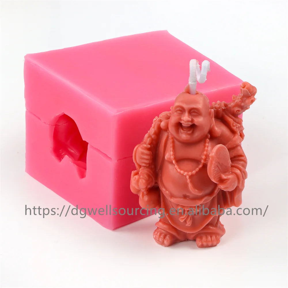 Hot-Selling Smiley Buddha Mold Silicone Candle Mold Suitable For Handmade Home Decoration And Religious Decoration