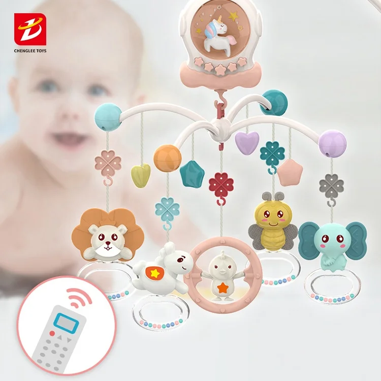 Детский подвесной мобиль с дистанционным управлением, музыкальный комплект для детской кроватки