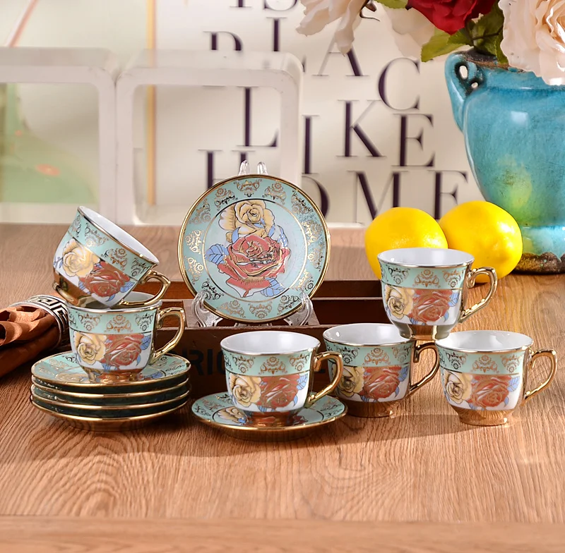 Factory Direct Cheap price ethiopian coffee cup and saucer sets high quality etiopian coffee sets tea cup set with saucer