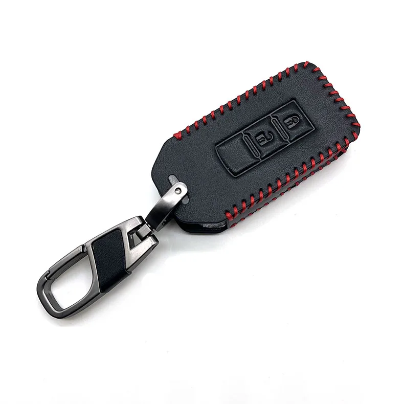 Leather Car Key Case For Mitsubishi Outlander Lancer 10 Pajero Sport L200 ASX RVR Smart Remote Fobs Protector Cover Keychain Bag