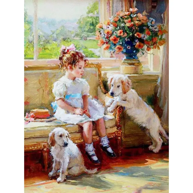 2023 New Wholesale DIY painting by numbers on Canvas With Frame for Adults and Kids