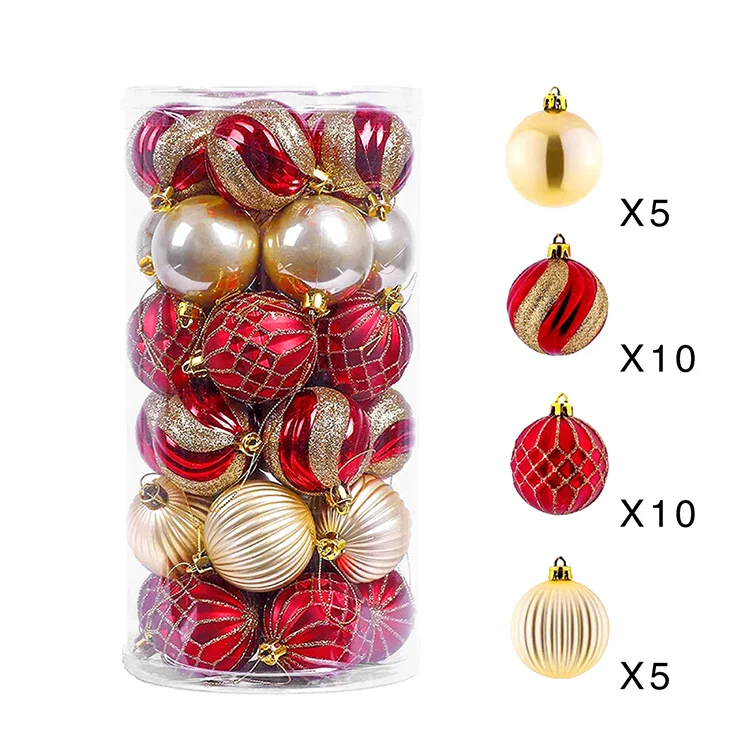 Maylos Colorful Christmas Balls Christmas Tree Decorations Pendant Glossy Plastic Christmas Supplies