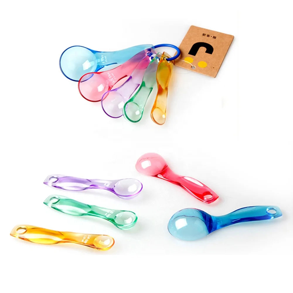 
New Design 5pc Colorful Plastic Measuring Spoons for Baking 