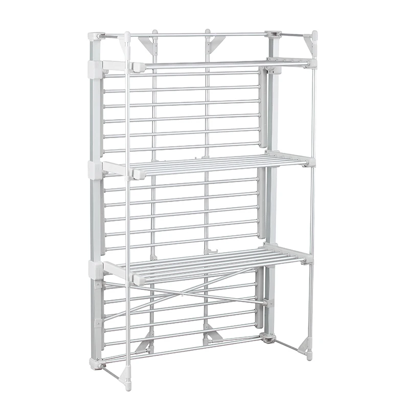 High Level Metal Home Electric Heated Folding Laundry Garment Racks Foldable Cloth Towel Drying Airer Clothes Dryer Rack