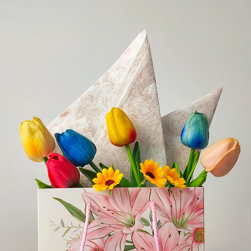 Valentines Gift Wrappring Designer Paper Printed Cotton Recyclable Rose Gold Gift Tissue Paper With Mixed Patterns