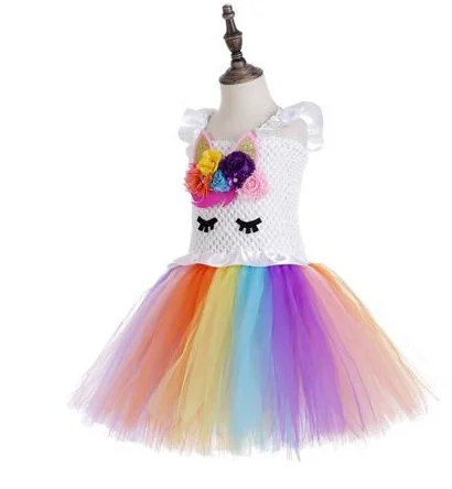 Good Selling Pastel Chiffon Tutu Dress Kids Ball Gown Party Unicorn Costume Outfit For Girls