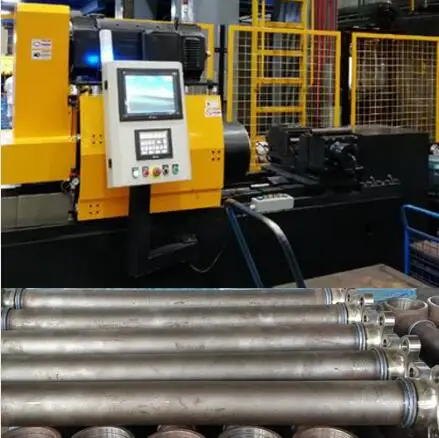 Hydraulic cylinder piston rod friction welding machine