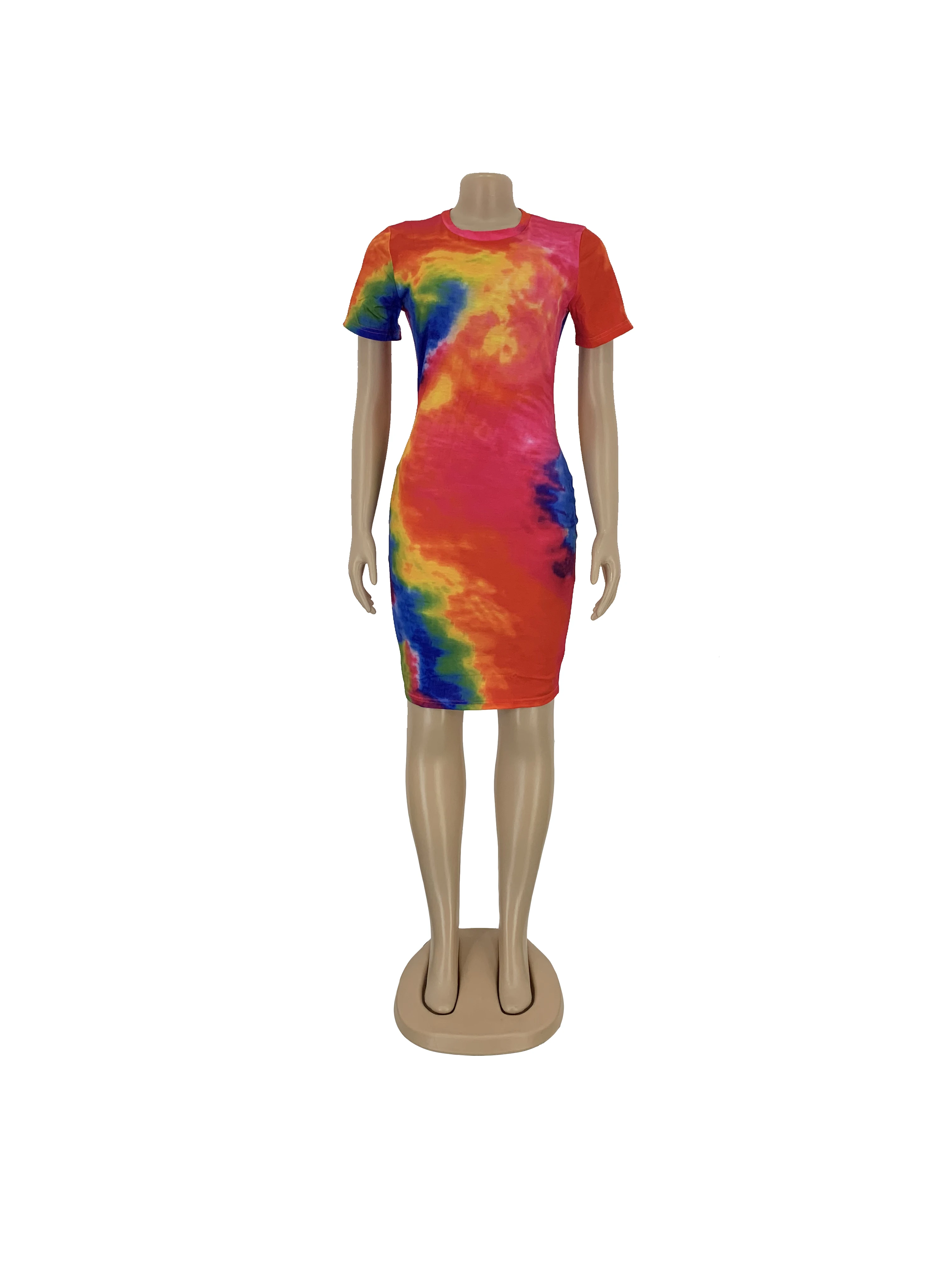 
Wholesale cute tie dye Tight Sexy Dress 