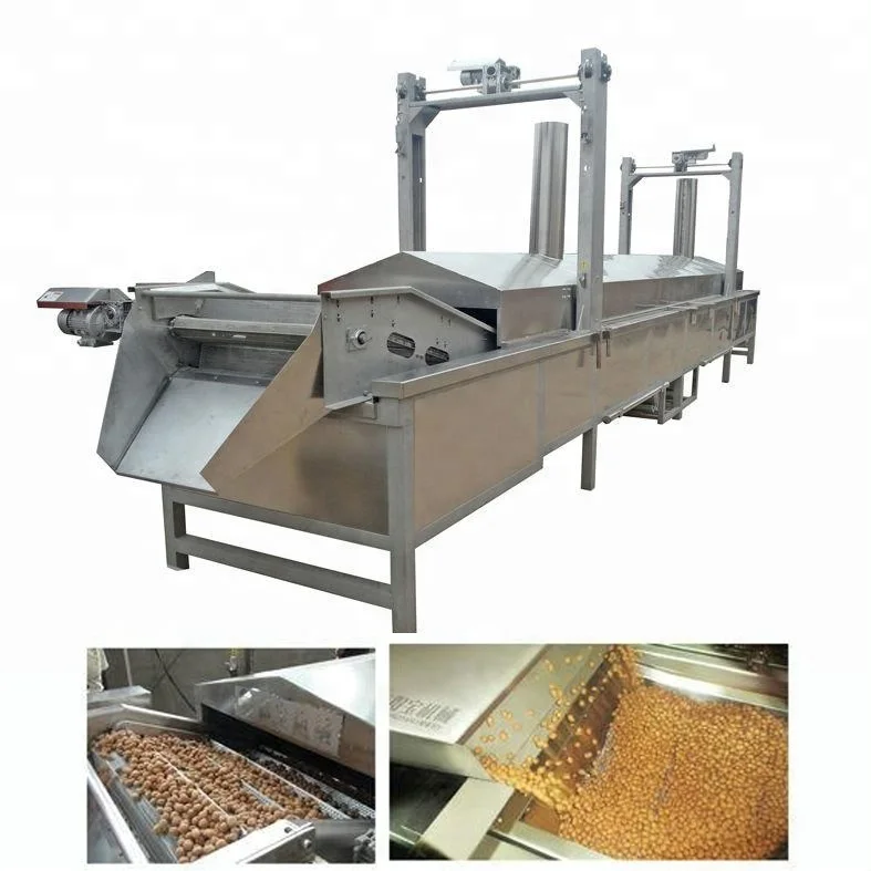 DB Automatic Beans Snacks Continuous Fried Pea Nuts Fryers Line Peanut Frying Machine
